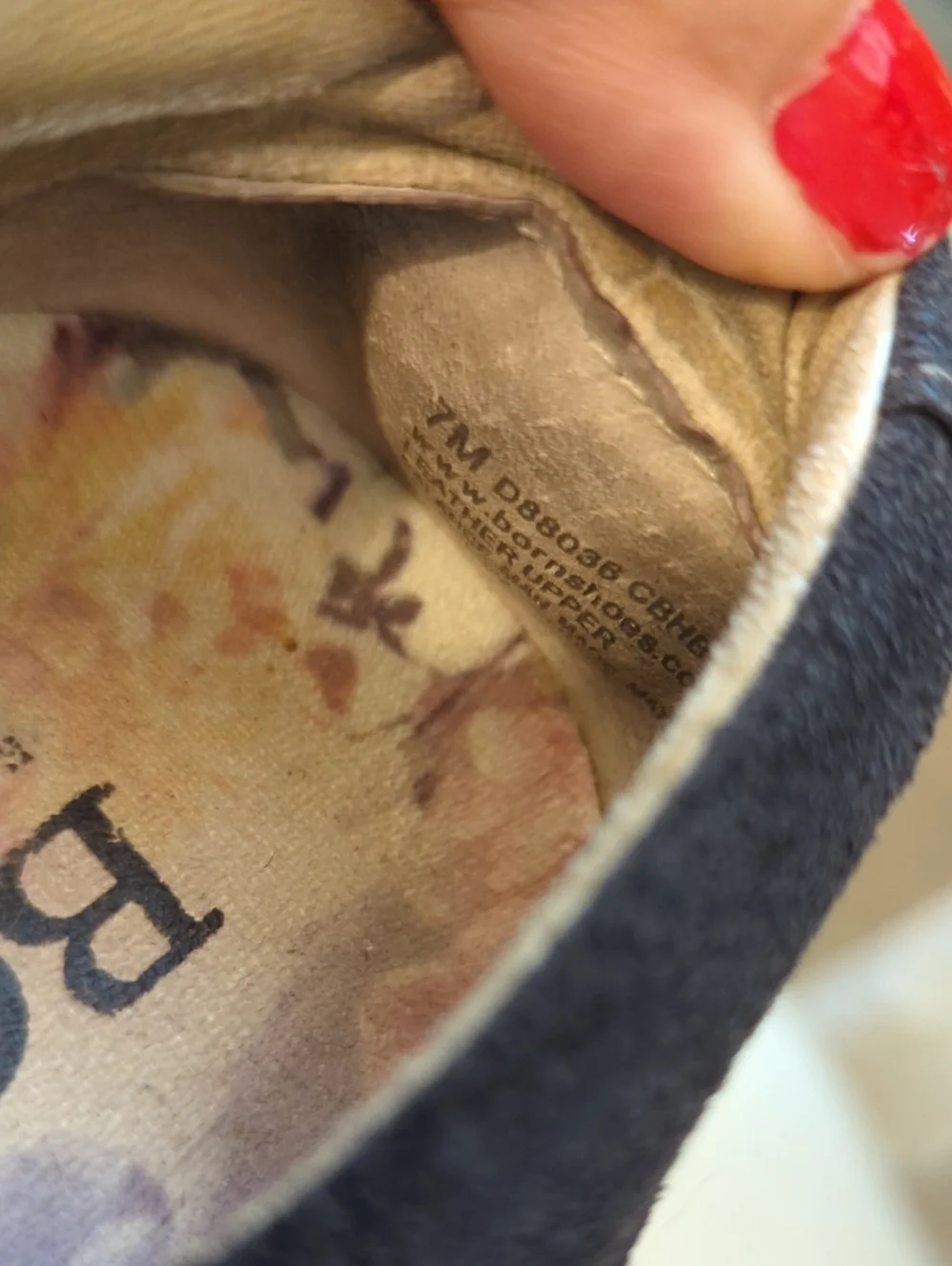 Born Tamara  Blue Canvas Sneakers with Tan Sole 7